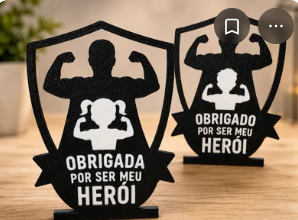 Trofeu Obrigada por Ser meu heroi